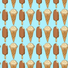 Sketch ice-cream on a stick in vintage style