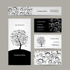 Business cards design people tree