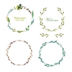 Vector Illustration Hand-painted watercolor design elements N13