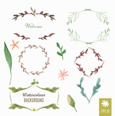 Vector Illustration Hand-painted watercolor design elements N15