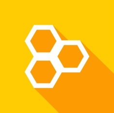 honeycomb Icon with a long shadow