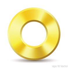 Vector metal donuts button with circular