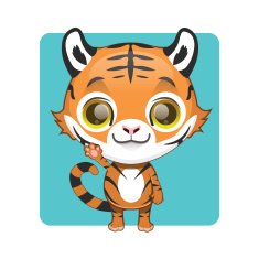 Cute tiger mascot waving