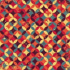 Retro Screen Printed Geometric Pattern N4