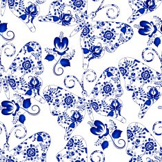 Seamless texture with butterflies and flowers