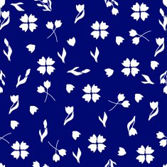 Floral seamless pattern on blue background N2