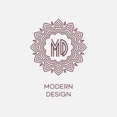Vector geometric frame in mono line style Monogram design element