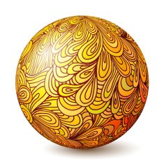 Ball isolated on white background with floral ornament Vector N2