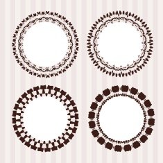 Set of floral vintage frame N3