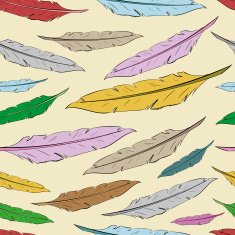 Seamless color feathers