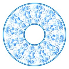 National Russian painting Gzhel style Round design element
