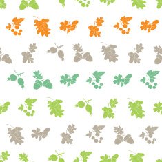 Vector Forest Berries Nuts Silhouettes Seamless Pattern