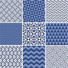 set of monochrome geometric ornaments N2