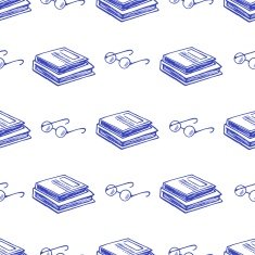 Book sketch seamless vector pattern Background School