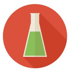 Flat Science and Education Chemistry Bulb Circle Icon with long N2