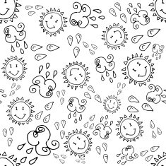 Doodle seamless pattern with sun N7