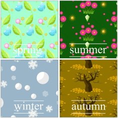vector 4 seasons seamless pattern backgrounds