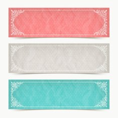 Paper color banners with flourishes calligraphic elegant ornamental frames