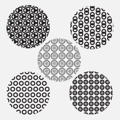 black and white circle style pattern