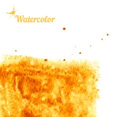 Watercolor texture gold on a white background