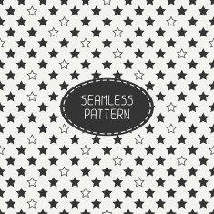 Geometric seamless stars pattern Wrapping paper Vector Starry background