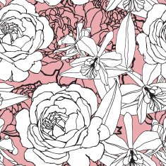 Seamless pattern with flowers rose N30