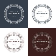Vector set outline emblems and badges - abstract hipster logo N4
