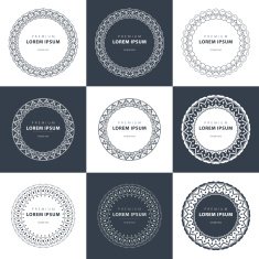 Vector set outline emblems and badges - abstract hipster logo N8