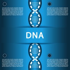 Sign of DNA on a blue background N2