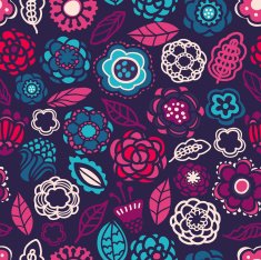 Pattern in vector made of flowers and leaves N2