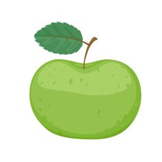 Green apple simple cartoon style vector illustration