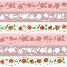 Vector seamless pattern with red roses N2