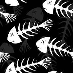 Fish skeletons seamless wallpaper