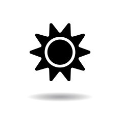 Sun black shape icon vector illustration eps10 on white background