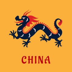 Traditional chinese dragon in flat style N2
