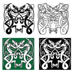 Tribal dragons with celtic knot pattern