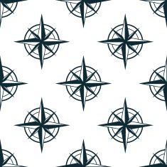 Seamless pattern with nautical compasses
