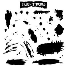 Brush strokes vector set