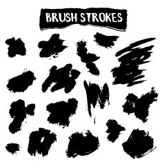 Brush strokes vector set N3