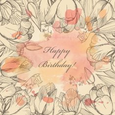 Vector elegance floral background with graphic spring flowers
