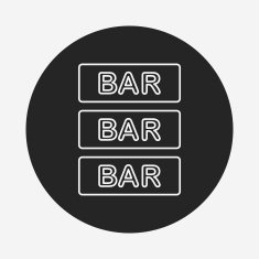 Bar shop sign line icon