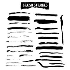Brush strokes vector set N4