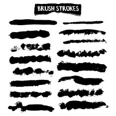 Brush strokes vector set N5