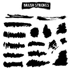 Brush strokes vector set N6