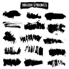 Brush strokes vector set N7