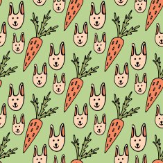 Funny cartoon seamless pattern for children or easter background N2
