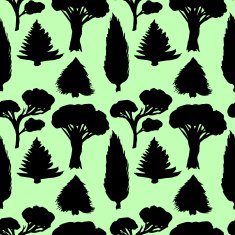 Forest seamless pattern with silhouette trees for your design