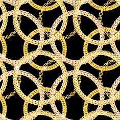 Gold Chain Jewelry Seamless Pattern Background Vector Illustrat N3