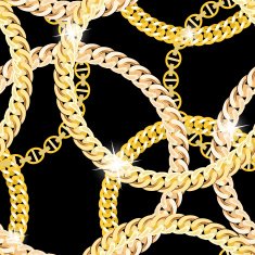 Gold Chain Jewelry Seamless Pattern Background Vector Illustrat N4
