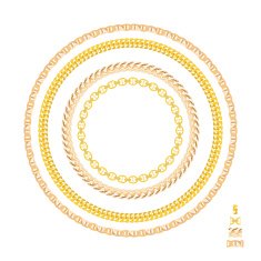 Gold Chain Jewelry Vector Illustration N7